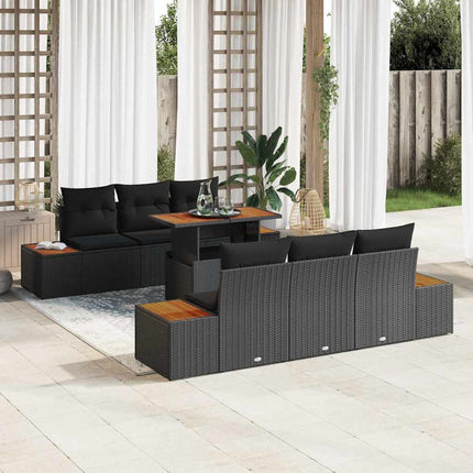 Tuinbankenset 7 St Zwart En Beige