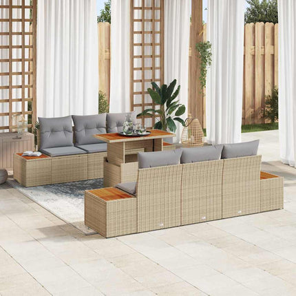Tuinbankenset 7 St Zwart En Beige