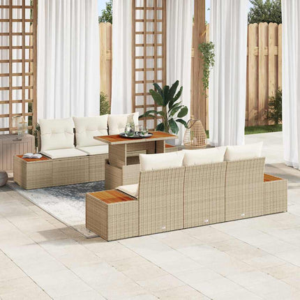 Tuinbankenset 7 St Zwart En Beige
