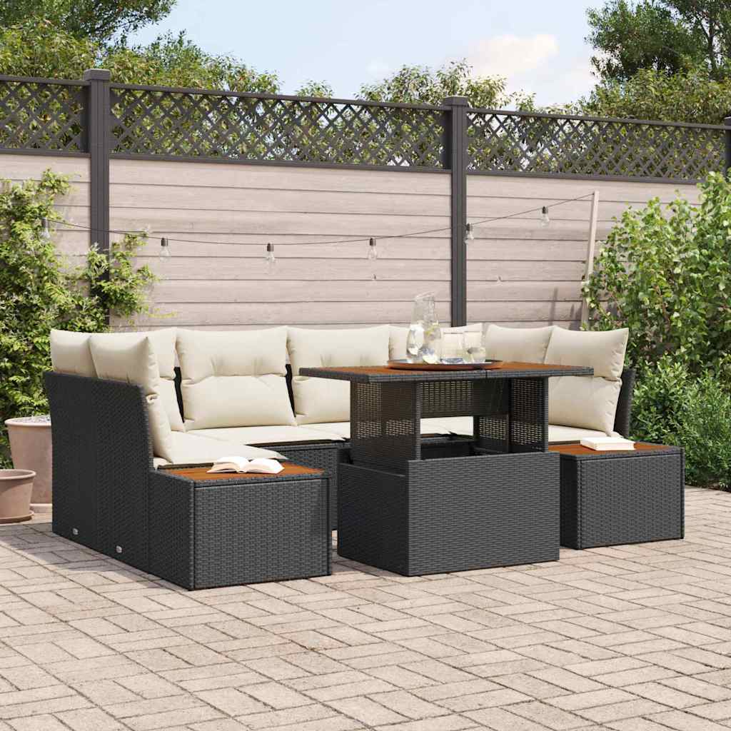 Tuin Eetset Met Kussen 9 Pcs En Beige