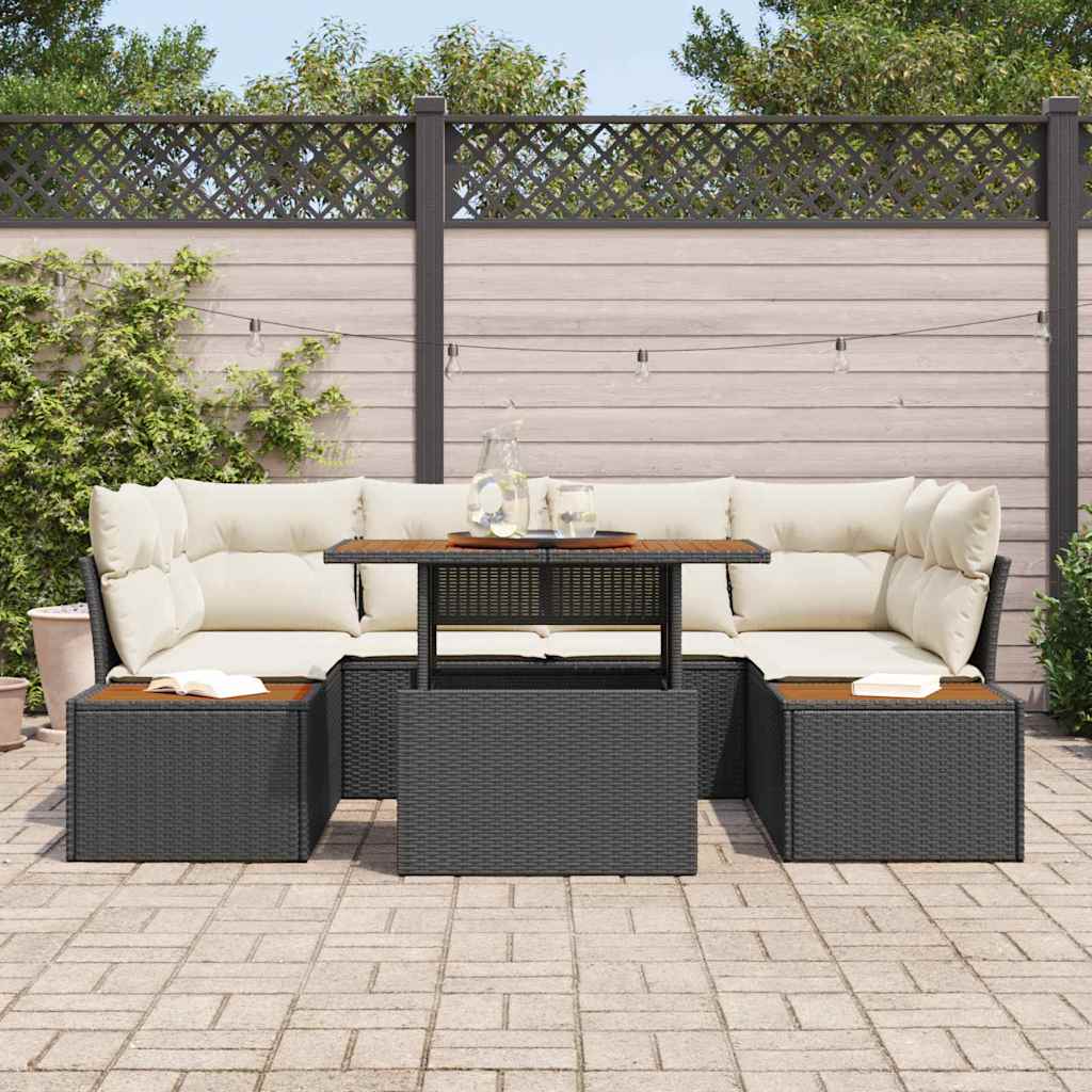 Tuin Eetset Met Kussen 9 Pcs En Beige