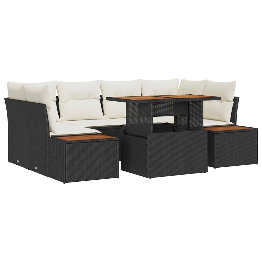 Tuin Eetset Met Kussen 9 Pcs En Beige