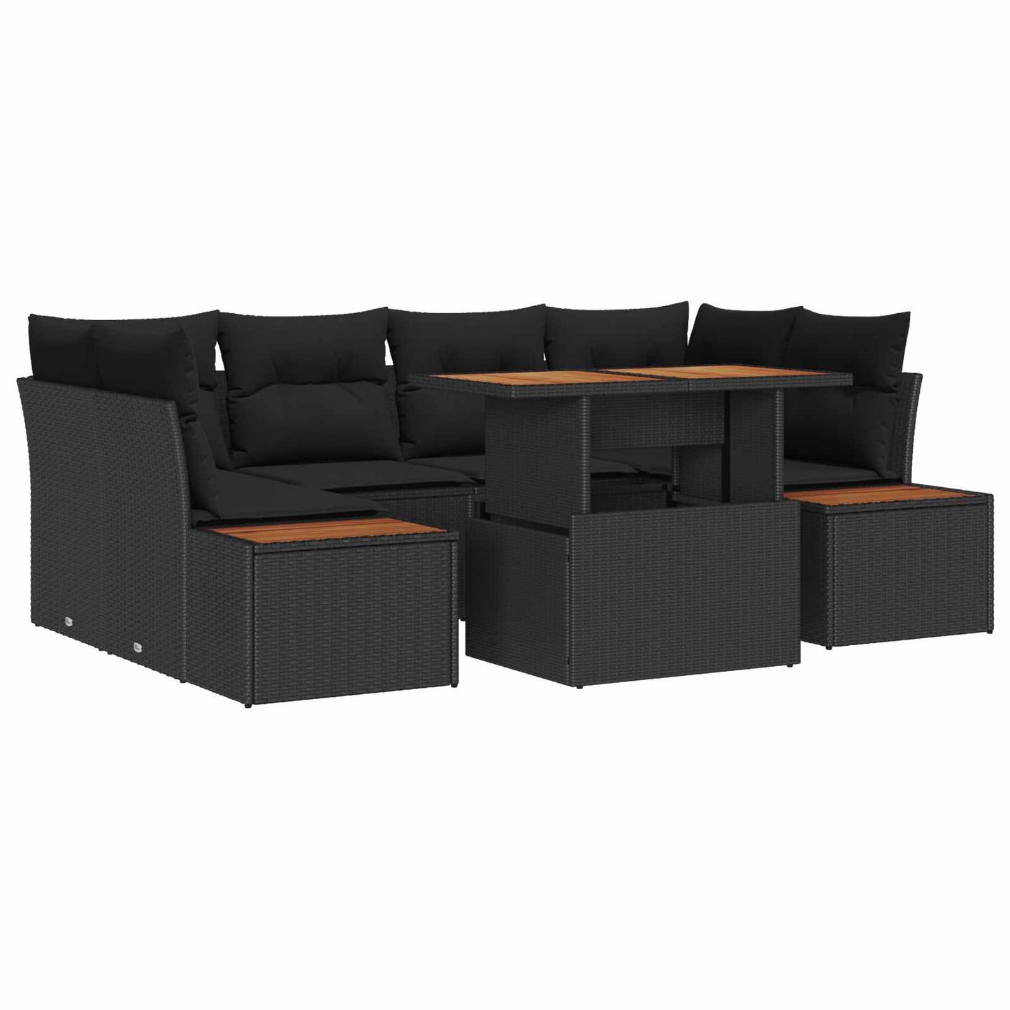 Tuin Eetset Met Kussen 9 Pcs En Beige