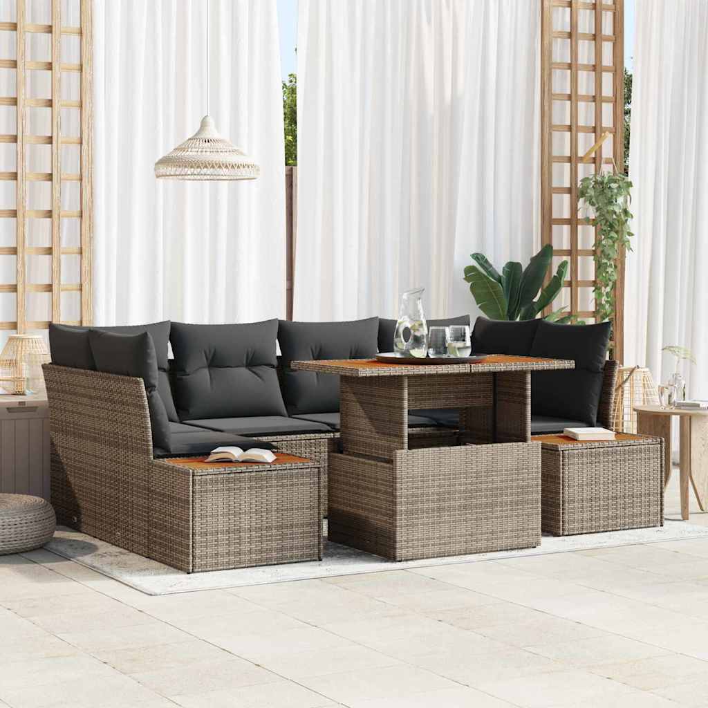 Tuin Eetset Met Kussen 9 Pcs En Beige
