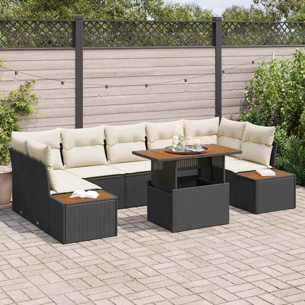 Tuin Eetset Met Kussen 8 Pcs En Beige