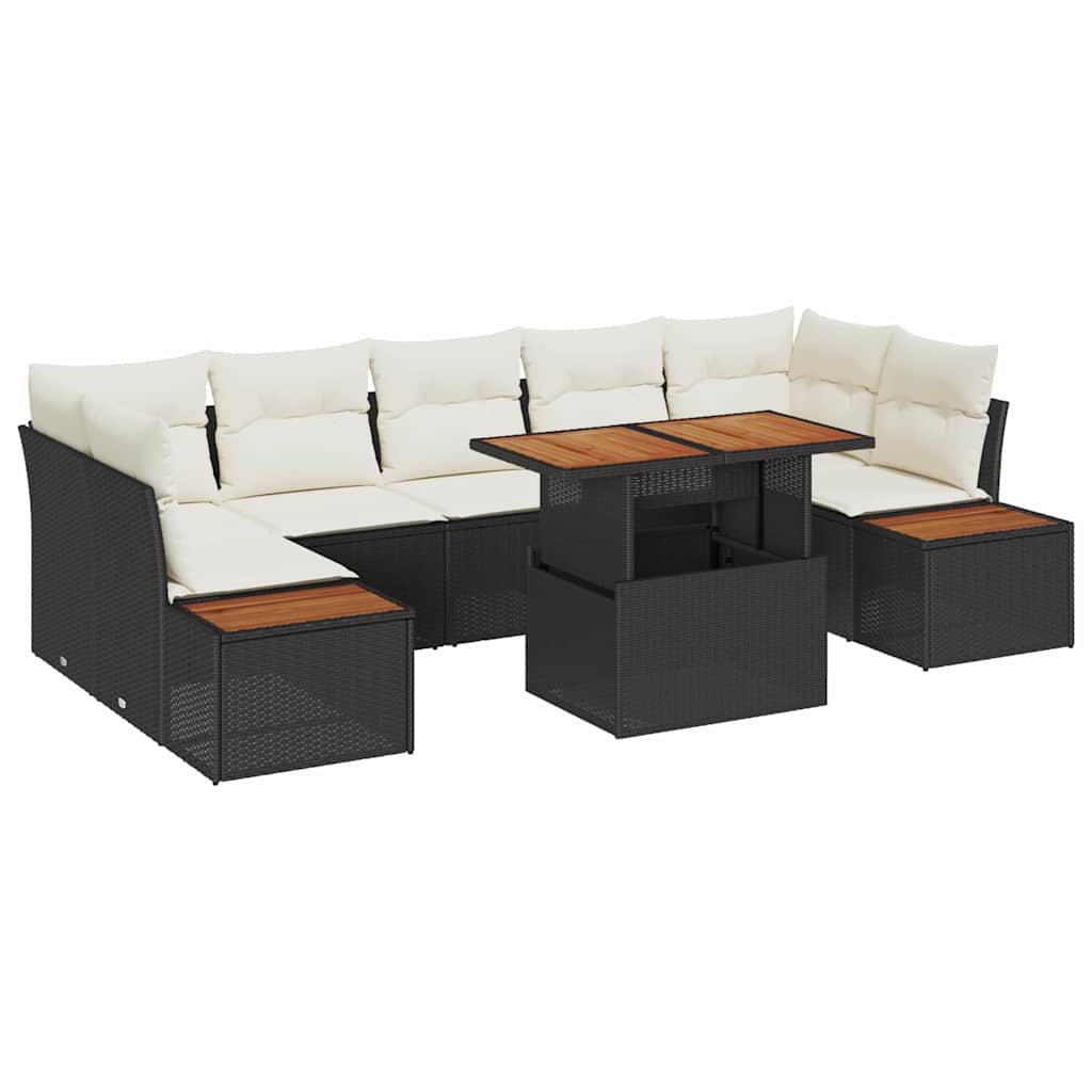 Tuin Eetset Met Kussen 8 Pcs En Beige
