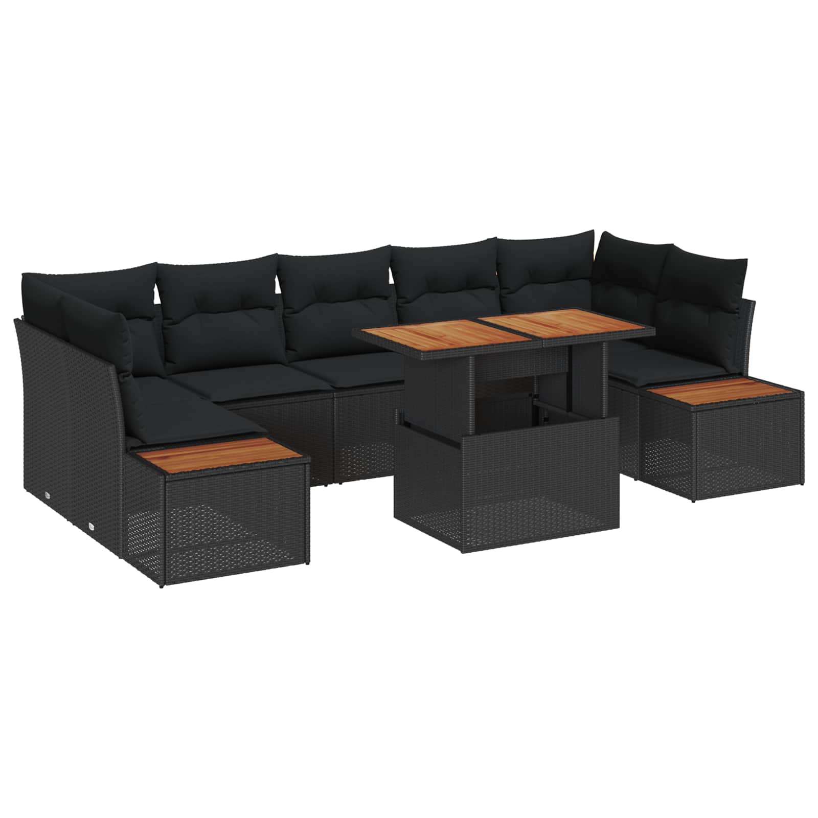 Tuin Eetset Met Kussen 8 Pcs En Beige