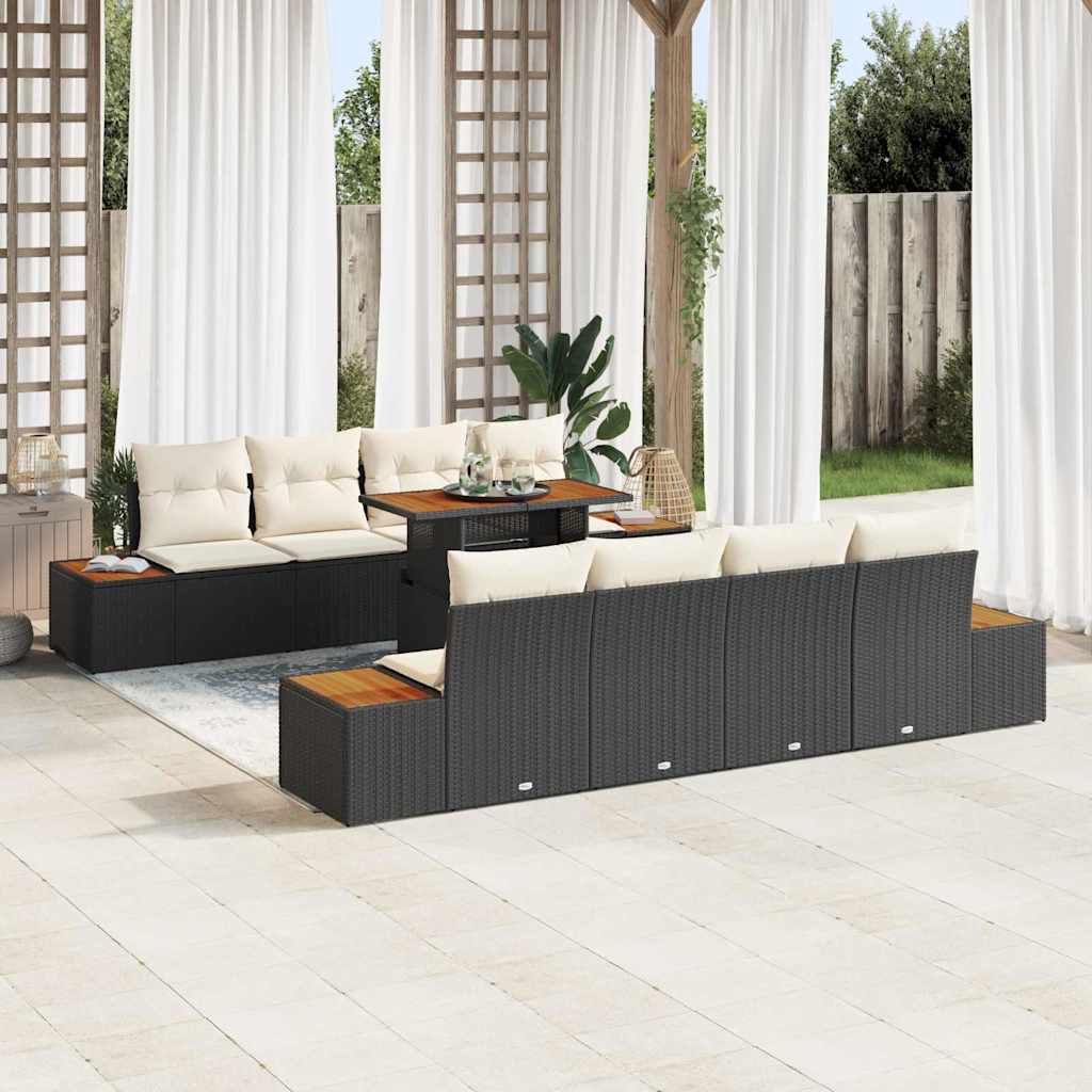 Tuin Eetset Met Kussen 9 Pcs En Beige