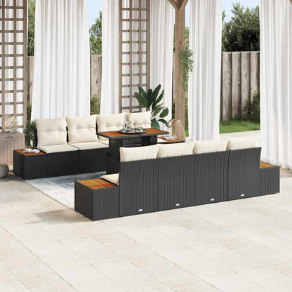 Tuin Eetset Met Kussen 9 Pcs En Beige