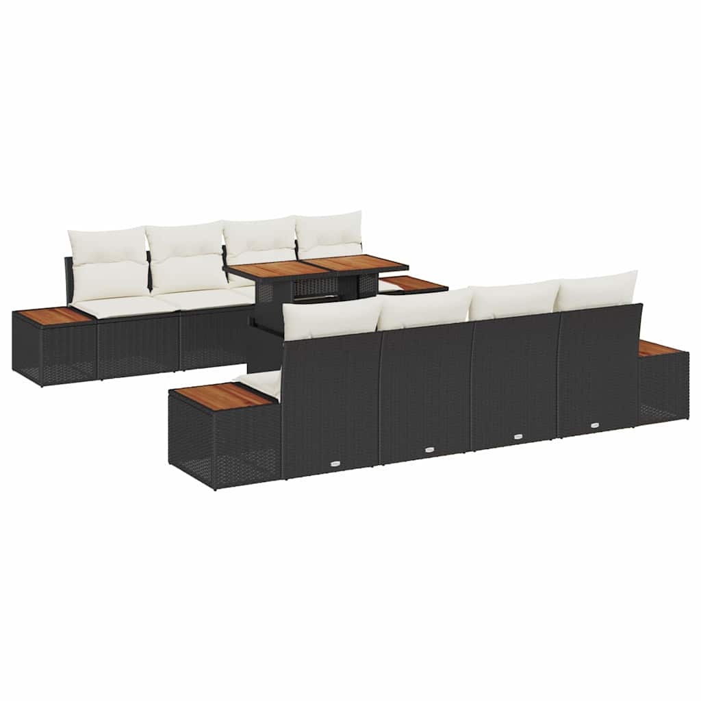 Tuin Eetset Met Kussen 9 Pcs En Beige