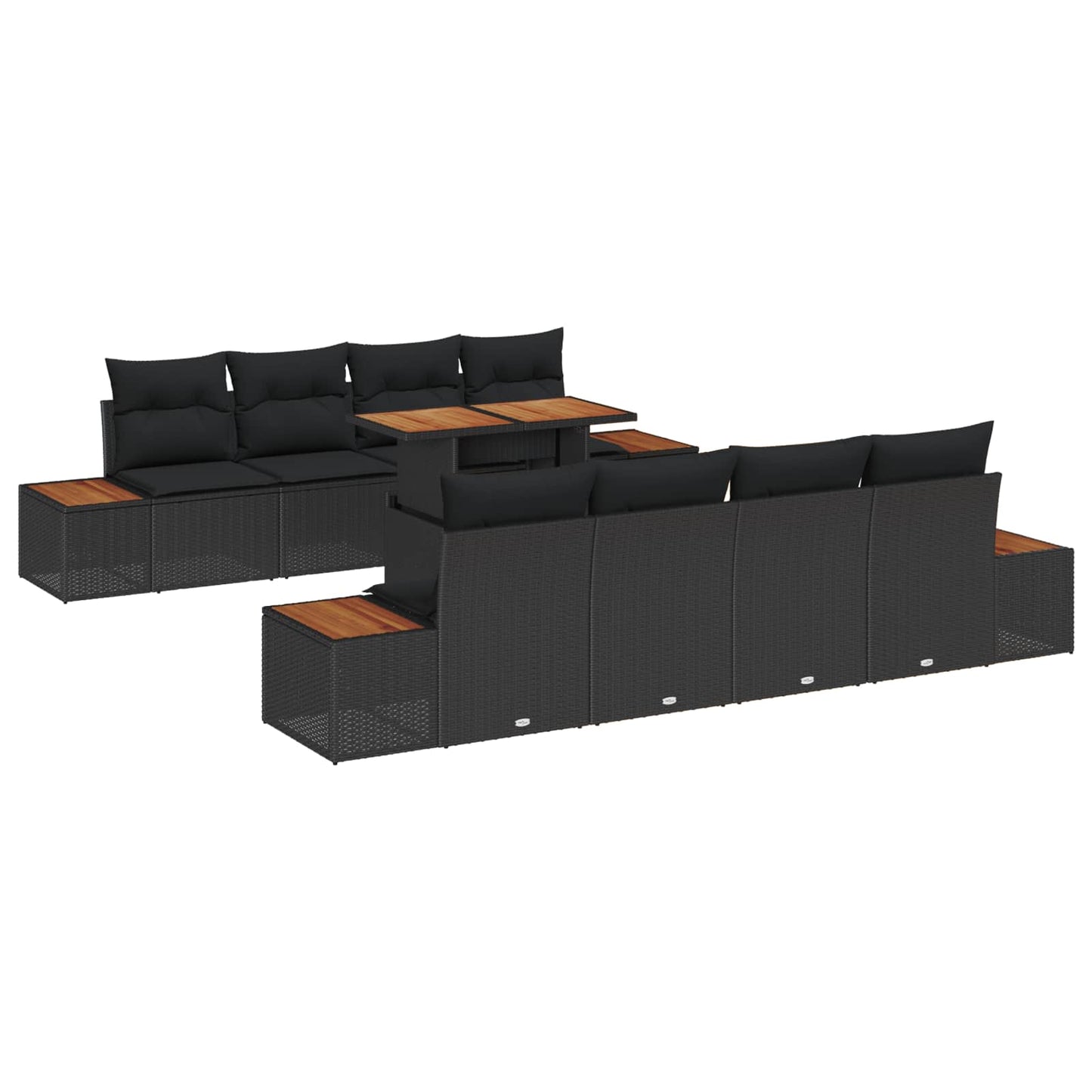 Tuin Eetset Met Kussen 9 Pcs En Beige
