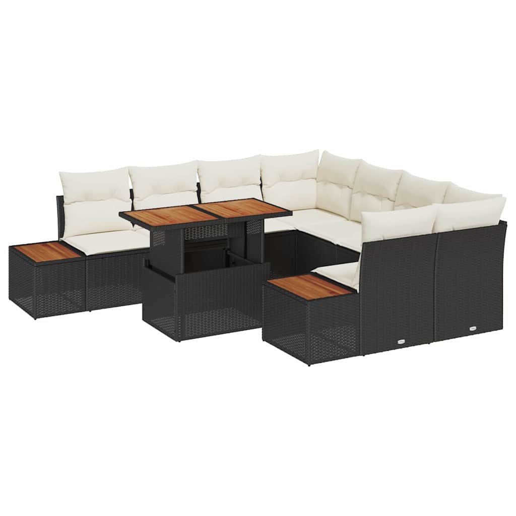 Tuin Eetset Met Kussen 9 Pcs En Beige