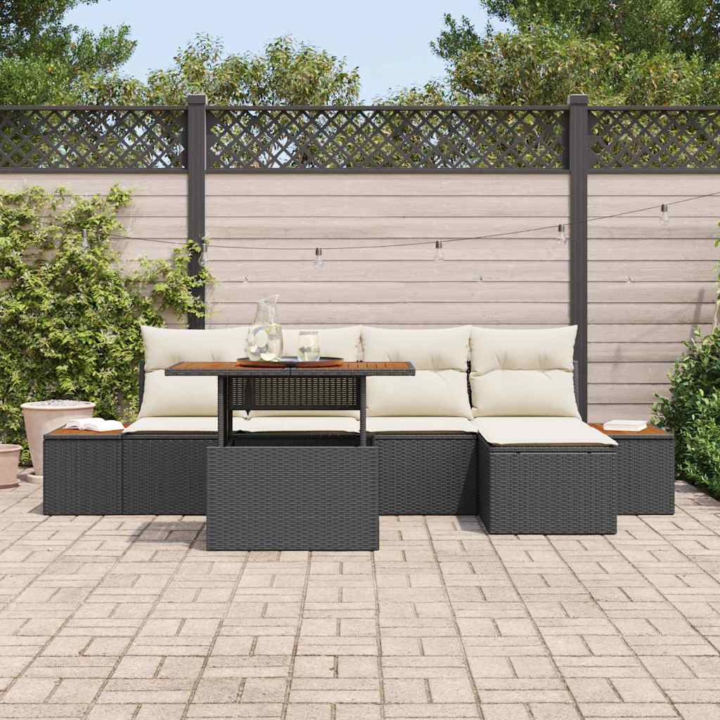 Tuin Eetset Met Kussen 6 Pcs En Beige
