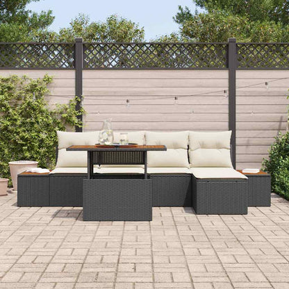 Tuin Eetset Met Kussen 6 Pcs En Beige