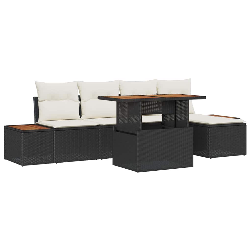 Tuin Eetset Met Kussen 6 Pcs En Beige