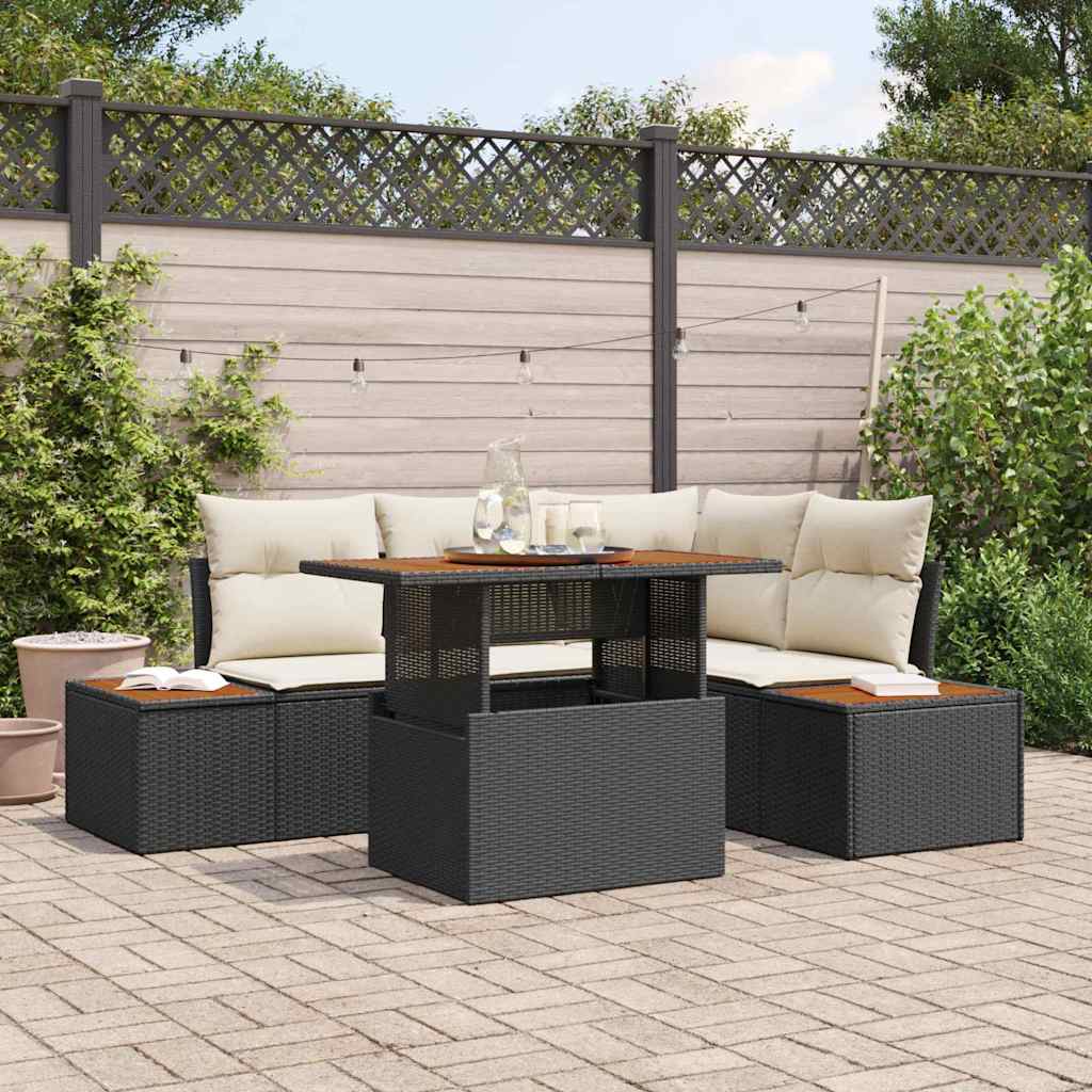 Tuin Eetset Met Kussen 5 Pcs En Beige
