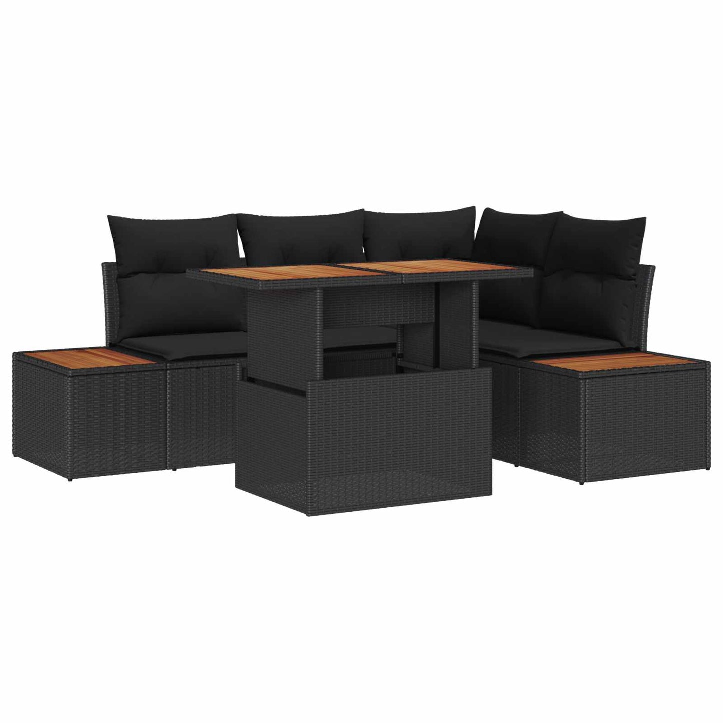 Tuin Eetset Met Kussen 5 Pcs En Beige