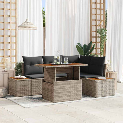 Tuin Eetset Met Kussen 5 Pcs En Beige