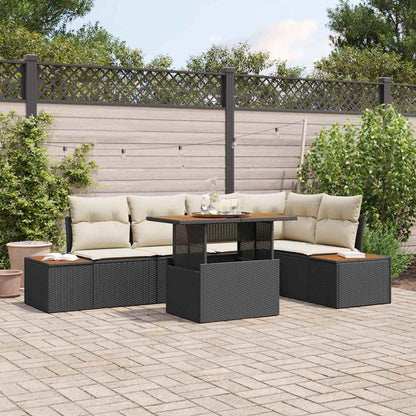 Tuin Eetset Met Kussen 6 Pcs En Beige