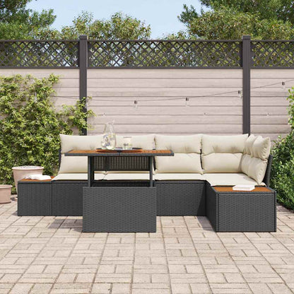 Tuin Eetset Met Kussen 6 Pcs En Beige