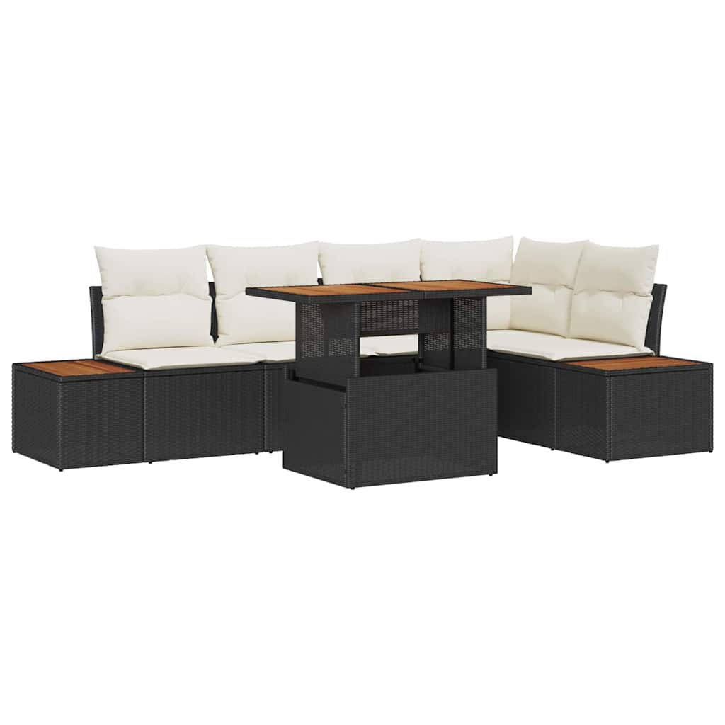 Tuin Eetset Met Kussen 6 Pcs En Beige