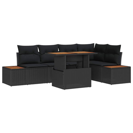 Tuinbankenset 6 St Beige Poly Rattan