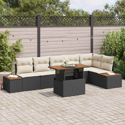 Tuin Eetset Met Kussen 7 Pcs En Beige