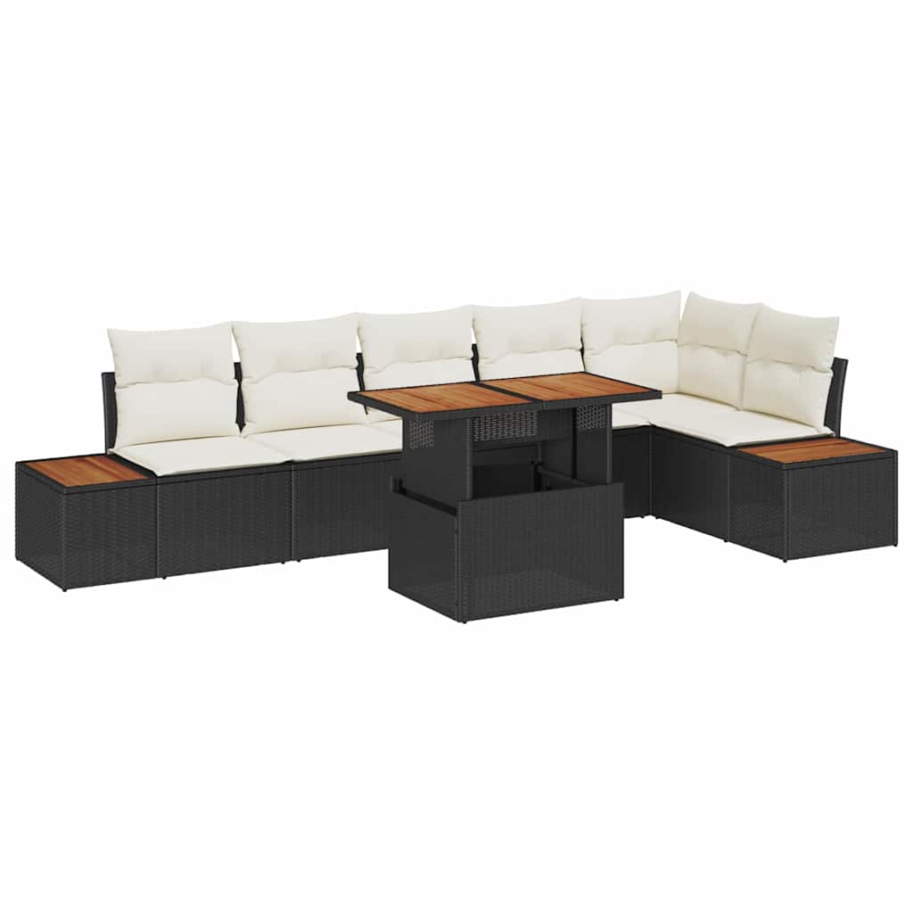 Tuin Eetset Met Kussen 7 Pcs En Beige
