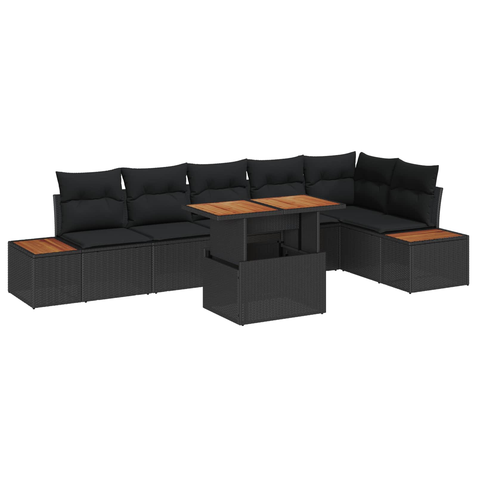 Tuin Eetset Met Kussen 7 Pcs En Beige