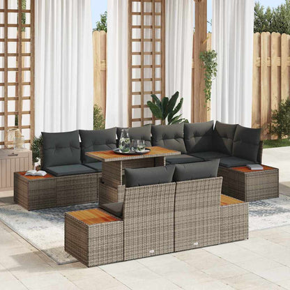 Tuin Eetset Met Kussen 9 Pcs En Beige