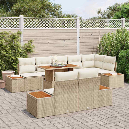 Tuin Eetset Met Kussen 9 Pcs En Crème