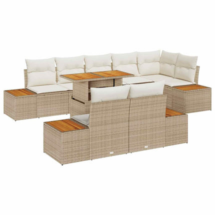 Tuin Eetset Met Kussen 9 Pcs En Crème