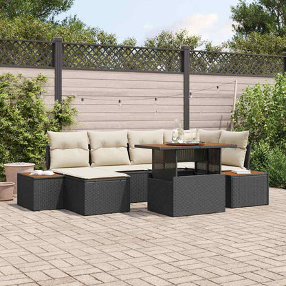 Tuin Eetset Met Kussen 7 Pcs En Beige