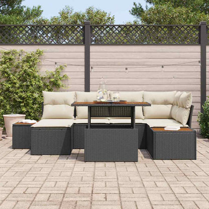 Tuin Eetset Met Kussen 7 Pcs En Beige