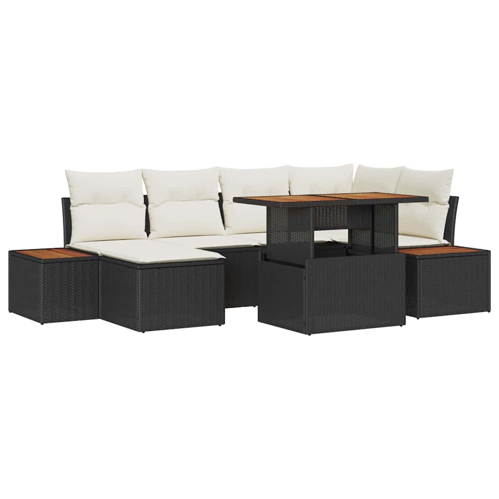 Tuin Eetset Met Kussen 7 Pcs En Beige