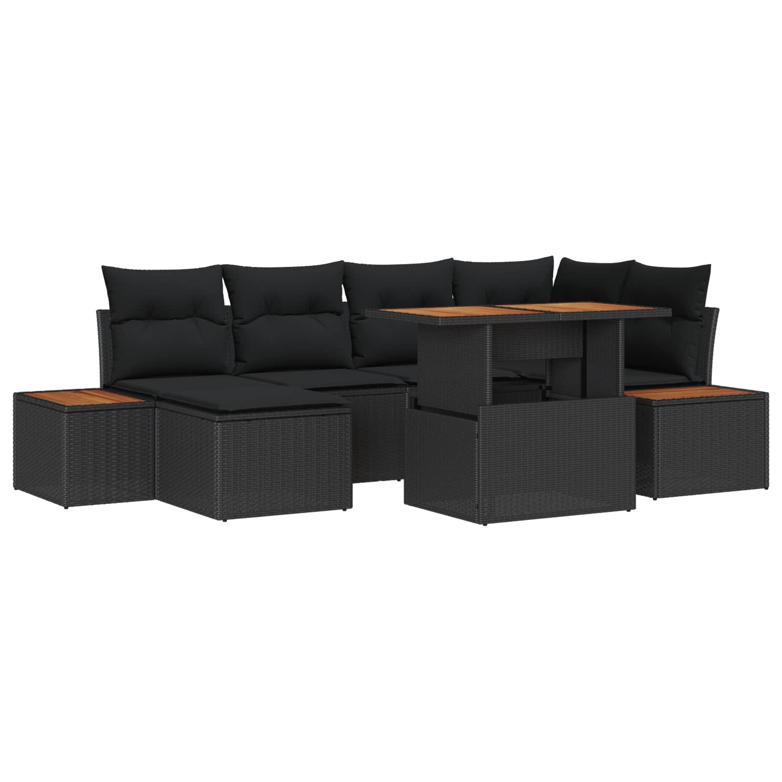 Tuin Eetset Met Kussen 7 Pcs En Beige