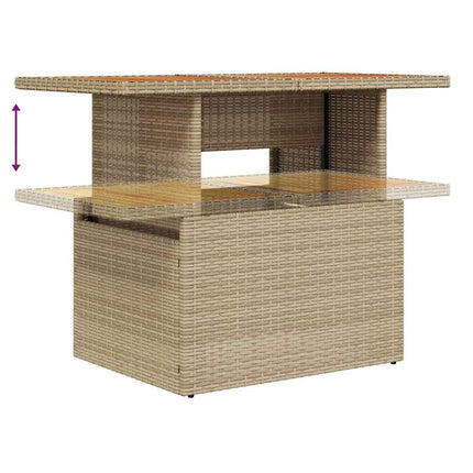 Tuinbankenset 7 St Beige Poly Rattan