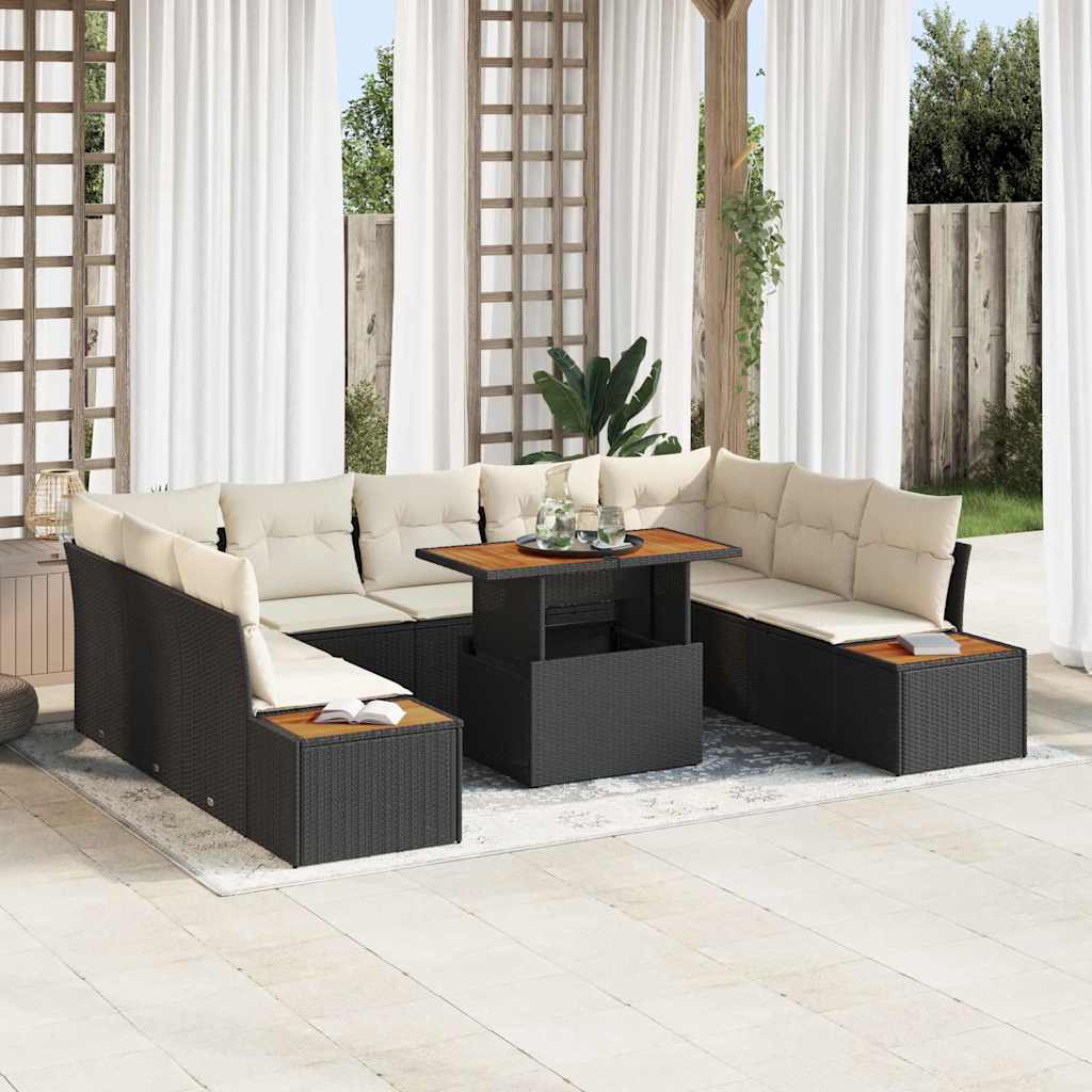 Tuin Eetset Met Kussen 10 Pcs En Beige