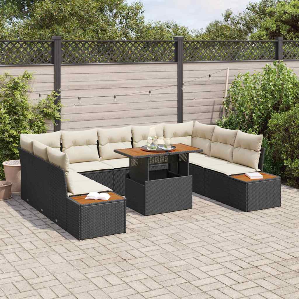 Tuin Eetset Met Kussen 10 Pcs En Beige