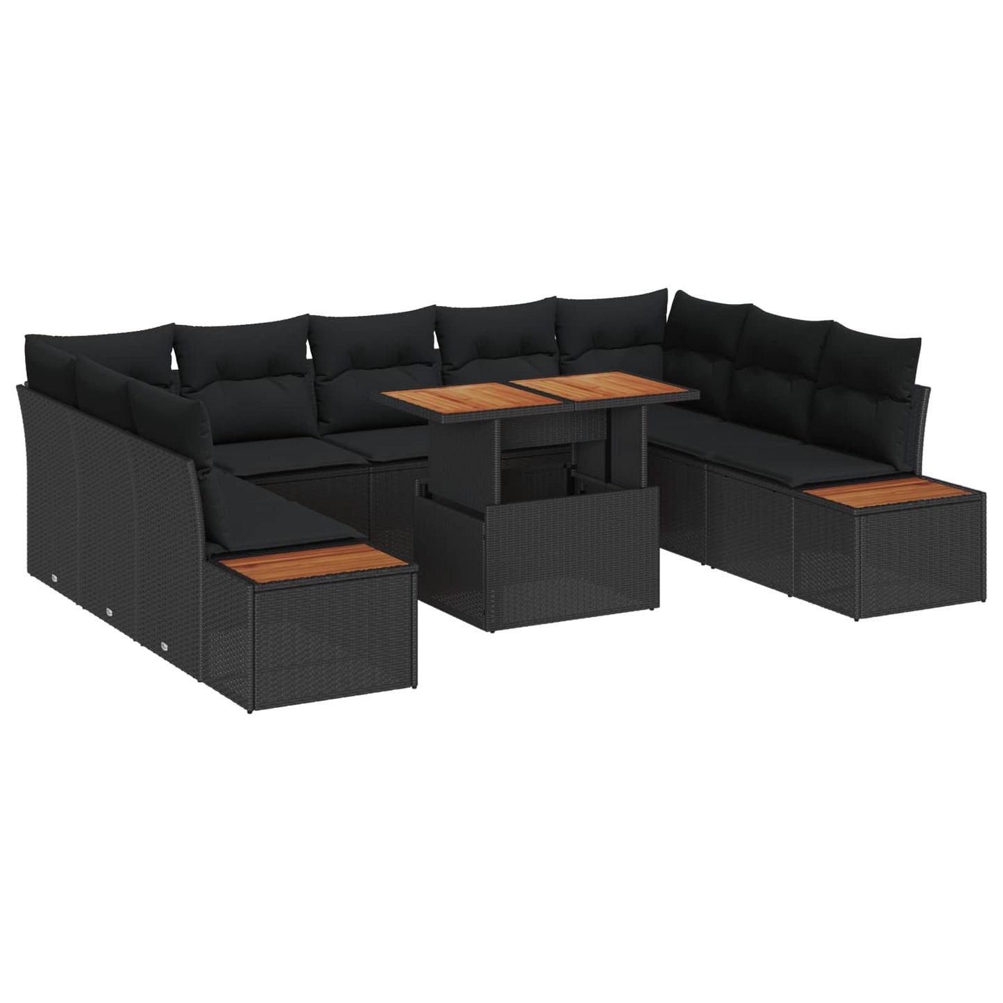 Tuin Eetset Met Kussen 10 Pcs En Beige