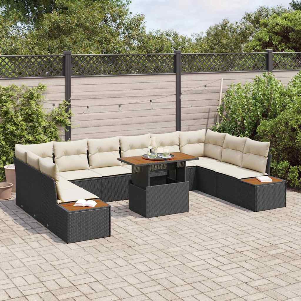Tuin Eetset Met Kussen 11 Pcs En Beige