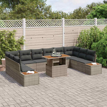 Tuin Eetset Met Kussen 11 Pcs En Beige