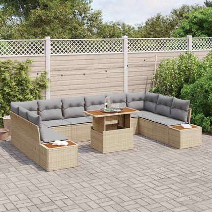 Tuin Eetset Met Kussen 11 Pcs En Beige