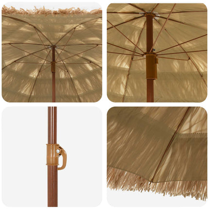 Strandparasol Naturel 160 X 160 X 196 Cm Polyester En Staal