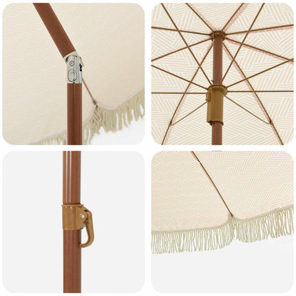 Strandparasol 205 X 205 X 210 Cm Polyester En Staal