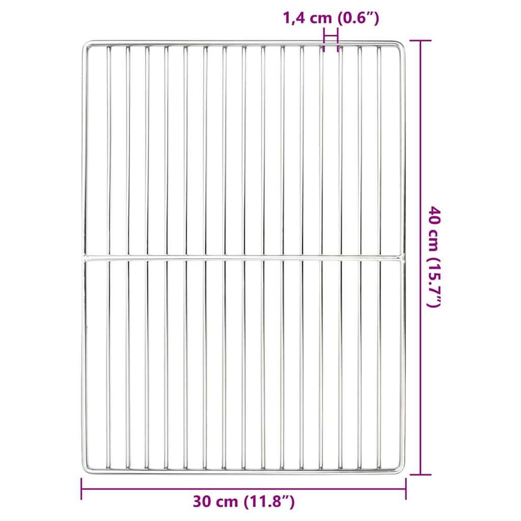 Grillrooster Zilver 40 X 30 Cm Roestvrij Staal