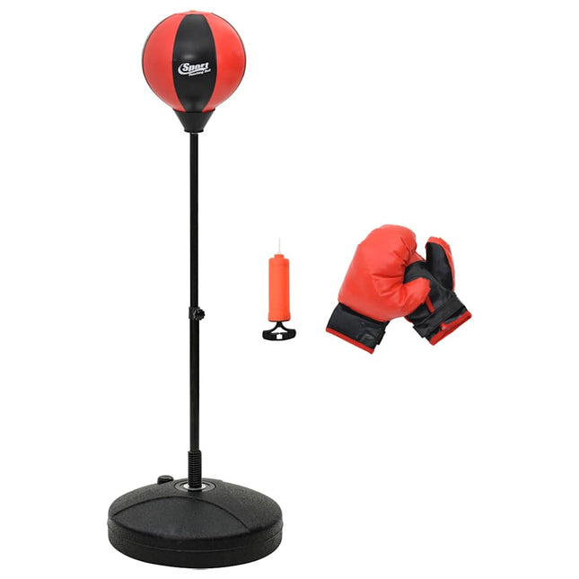 Boksballenset Met Handschoenen En Pomp Verstelbaar 81-122 Cm