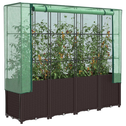 Verhoogde Plantenbak Met Kashoes Rotanlook 160X40X153 Cm
