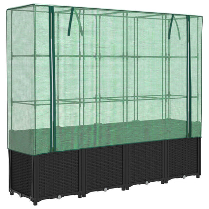 Verhoogde Plantenbak Met Kashoes Rotanlook 160X40X153 Cm