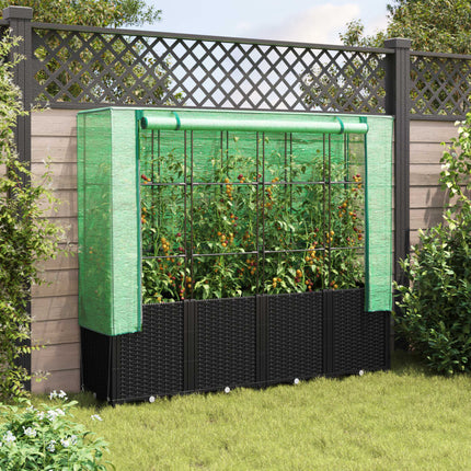 Verhoogde Plantenbak Met Kashoes Rotanlook 160X40X153 Cm